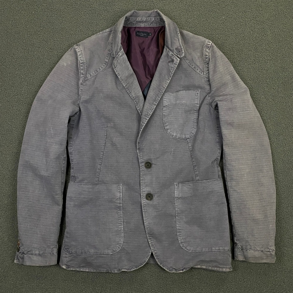 Paul Smith Jeans Jacket Mens Small Blue Grey Half Lined Blazer Sport Coat